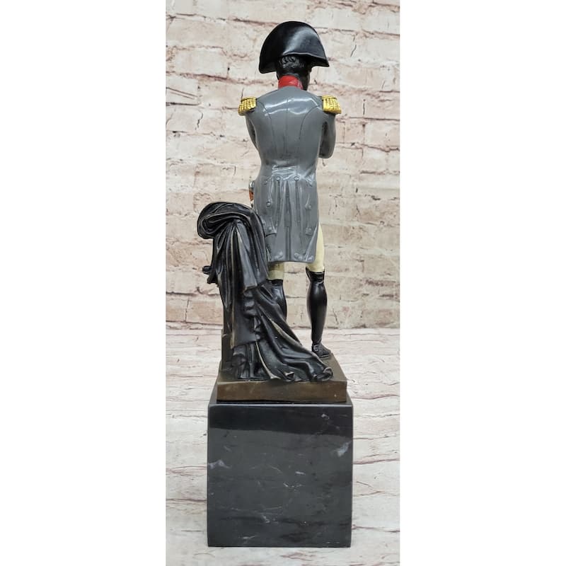 Napoleon Bonaparte Bronze Statue Sculpture Figure On Marble Base