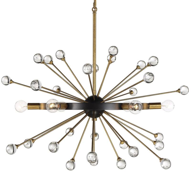 Savoy House 1-1857-6 Ariel 6 Light 25" Wide Abstract Sputnik - Como Black / Gold