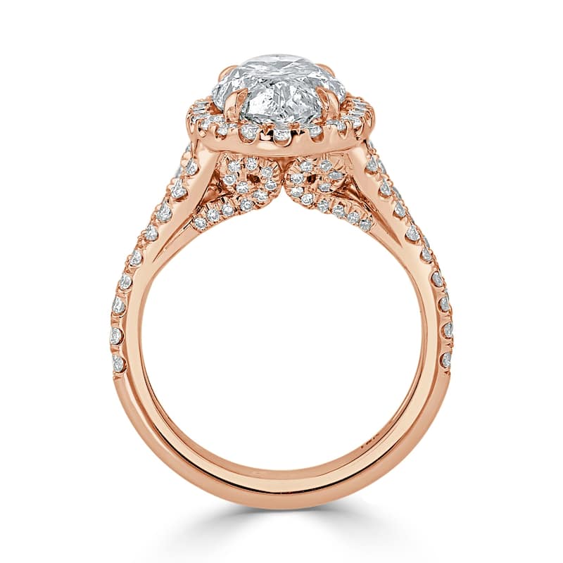 Auriya 18KT Gold 5 1/4ctw Oval-cut Halo Diamond Engagement Ring Certified (H-I, I1-I2)