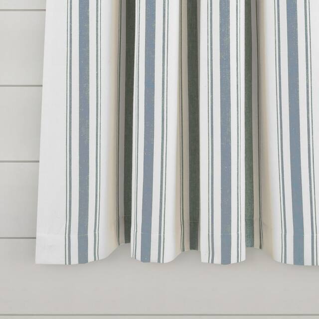 Lush Decor Farmhouse Stripe Yarn Dyed Cotton Window Curtain Panel Pair