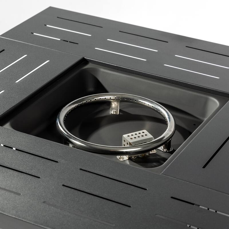 Anmytek 34" Propane Rectangular Steel Outdoor Fire Pit Table