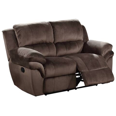 Fabric Upholstered Power Loveseat with Pillow Arms, Brown