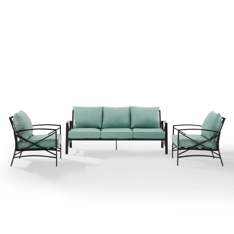 Crosley Kaplan 3Pc Outdoor Sofa Set - 147 W x 68.5 D x 32 H