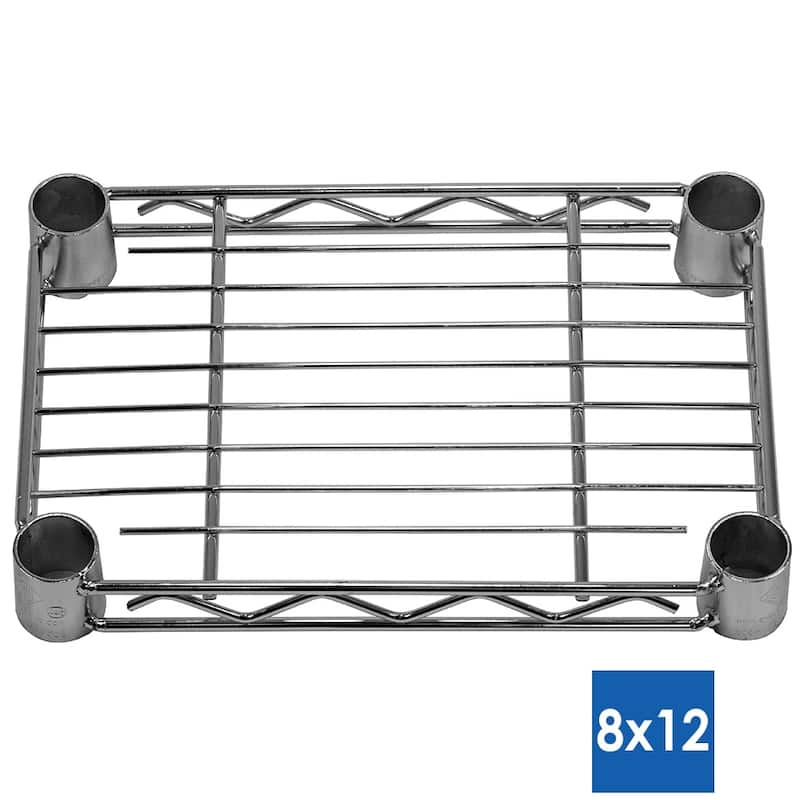 Chrome Wire Shelving with 4 Shelves - 8"d x 12"w