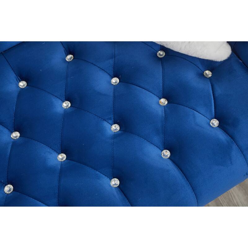 Velvet Rolled Arm Chesterfield Loveseat