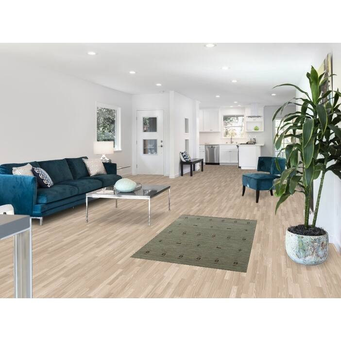 Hand Knotted Oriental 100% Wool Carpet Tribal Animal Pictorial Green Gabbeh Area Rug - 4' 11'' X 3' 0''