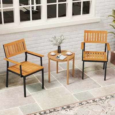 2/4PCS All-Weather Bistro Patio Dining Chairs Furniture Armchairs