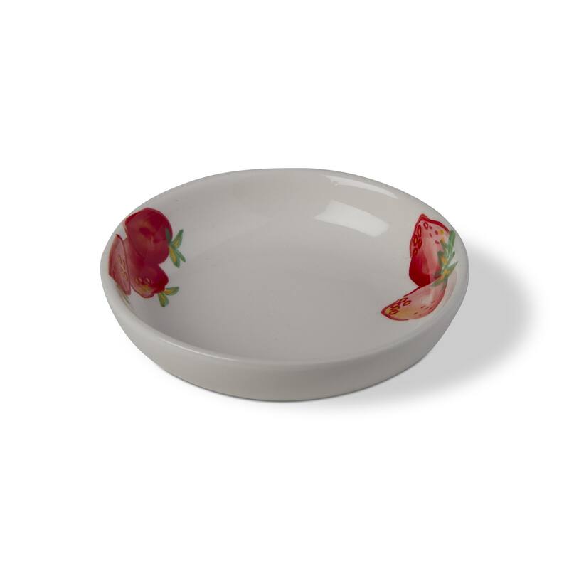 Dolce Vita Multicolor Strawberry Serving Bowl - 12oz Ceramic, Dishwasher Safe, 1.25inH x 5.5inL x 5.5inW