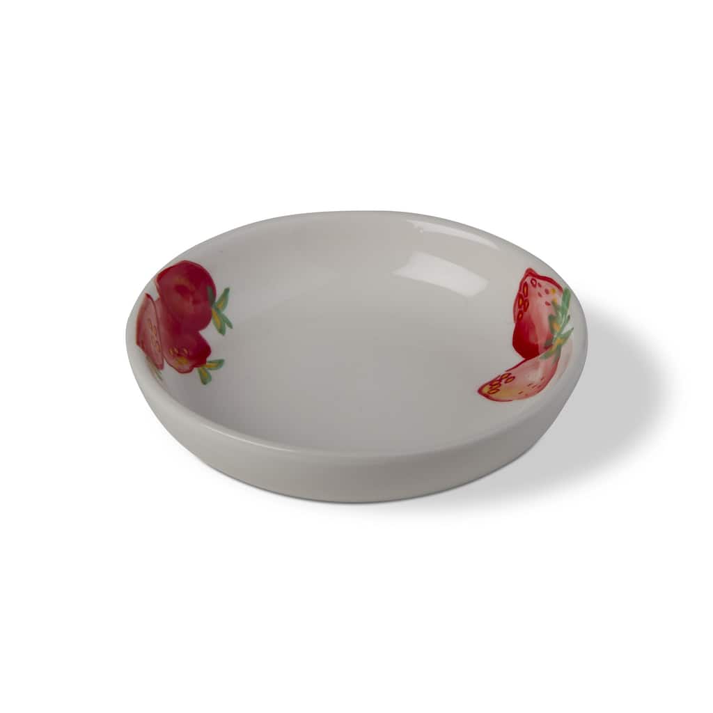 Dolce Vita Multicolor Strawberry Serving Bowl - 12oz Ceramic, Dishwasher Safe, 1.25inH x 5.5inL x 5.5inW