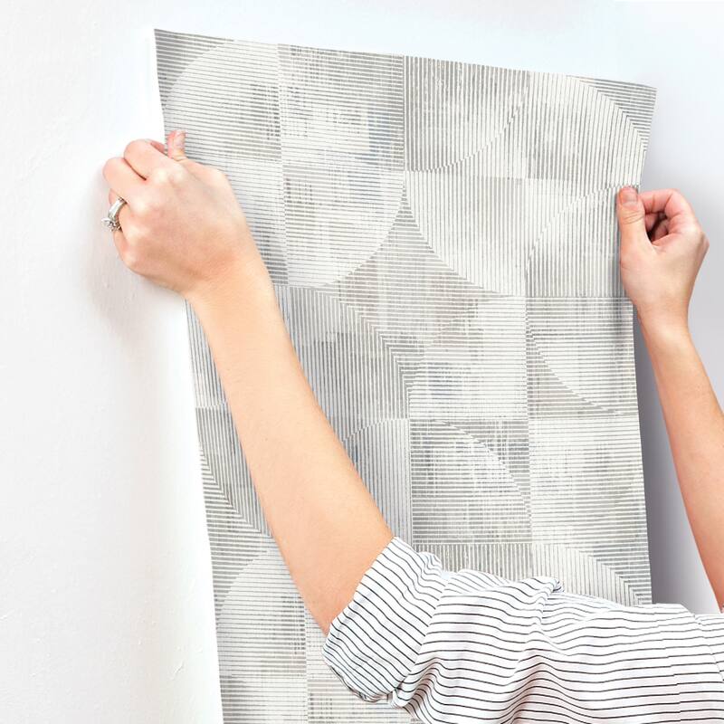 A-Street Prints Woodbine Neutral Abstract Geometric Wallpaper