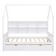 preview thumbnail 6 of 20, Kids' Wooden House Bed with 2 Drawers and Storage Shelf