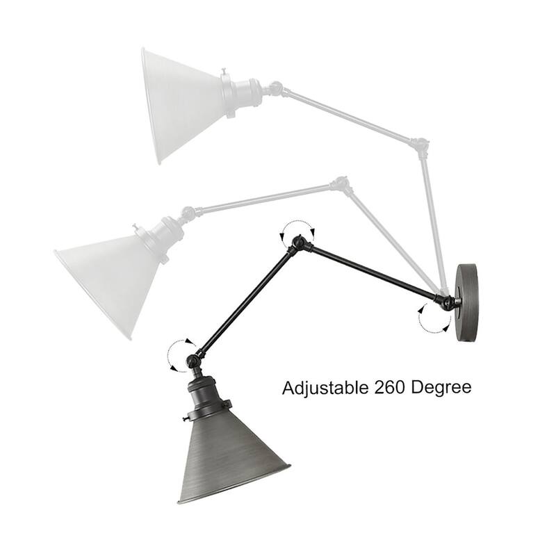 Malryn Set of 2 Modern Adjustable Swing Arm Lights Plug-in/Hardwired Wall Sconces