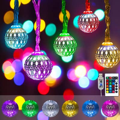 Color Changing Globe String Lights, 50LED - Standard