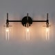 preview thumbnail 5 of 7, 3-Light Modern Bathroom Vanity Lights Black Gold Wall Sconces with Cylinder Glass - 19.5" L x 6" W x 11" H