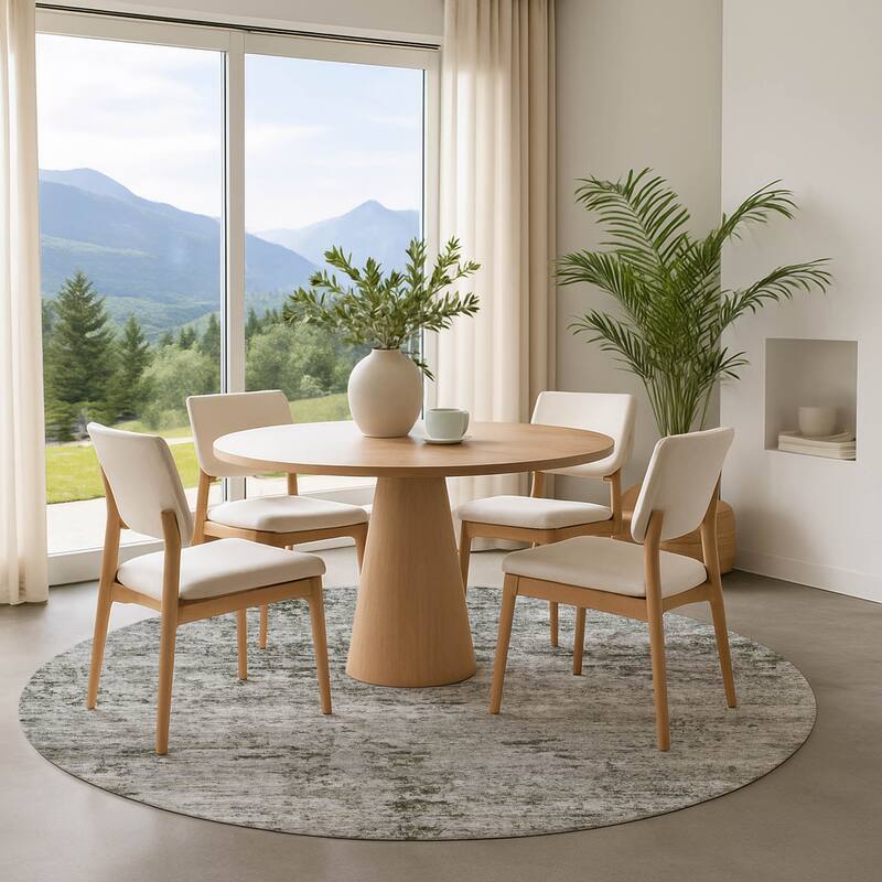 Premium Washable Super Soft Solid Abstract Mayfield Rug - Pewter - 8' x 8'