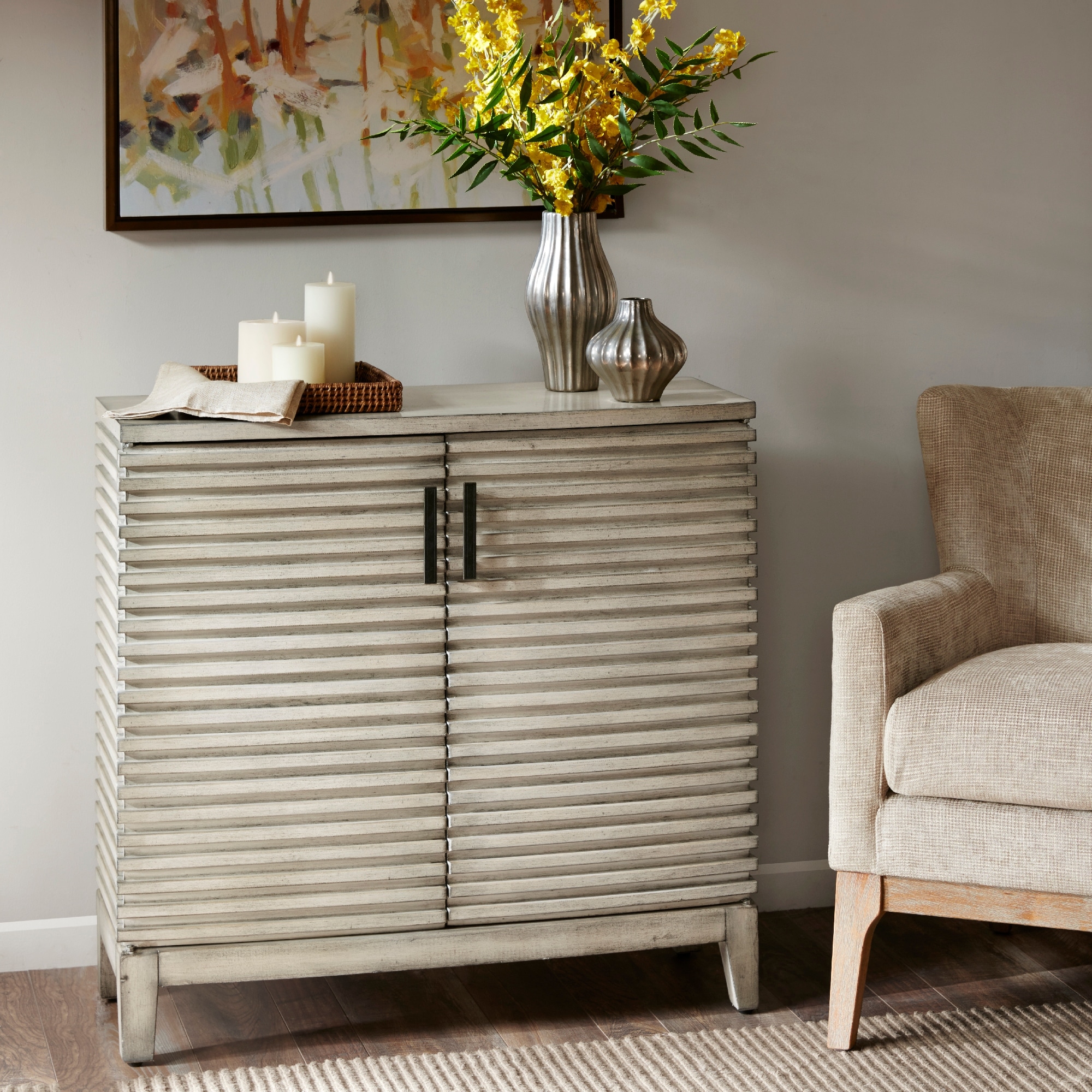 Madison Park Cain Cream Ridge Accent Chest On Sale Bed Bath