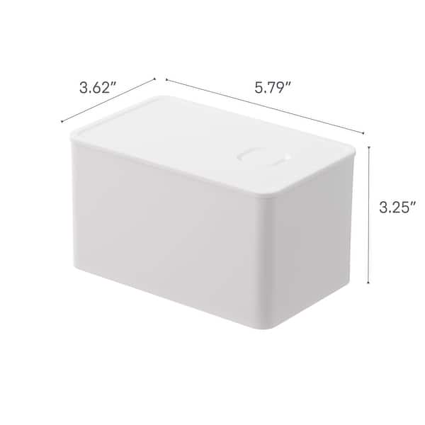 dimension image slide 0 of 2, Yamazaki Home Vacuum-Sealing Butter Dish, Polypropylene, 700ml - L 3.62 x W 5.79 x H 3.35 inches