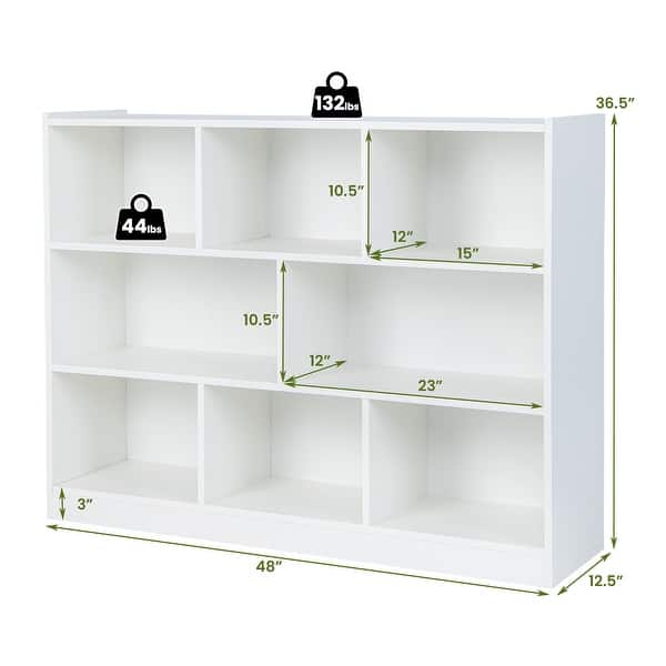 Costway 3-tier Open Bookcase 8-Cube Bookshelf Storage Display Cabinet ...