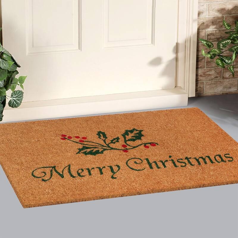 A1HC Natural Coco Coir Door Mat with Heavy Duty Non-Slip PVC Backing - 18" x 30", Easy to Clean