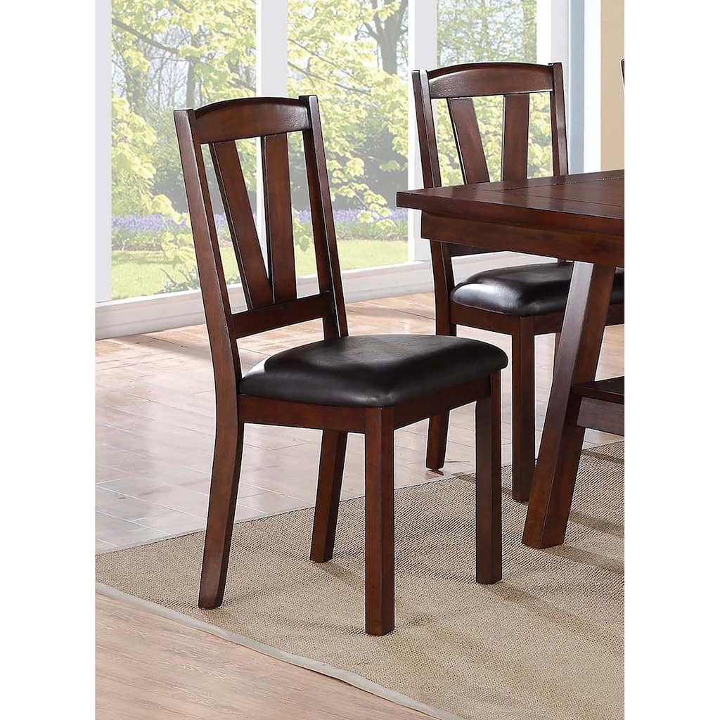 Transitional Dining Chairs Upholstered Seat Walnut Finish