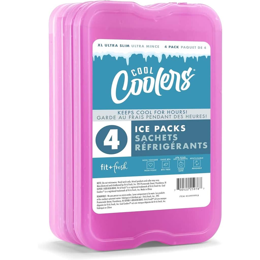 Cool Coolers 239FFPPL Purple Xl Slim Ice 4 Pack