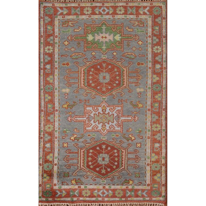Geometric Kazak Oriental Accent Rug Handmade Traditional Wool Carpet - 3'0"x 5'0"