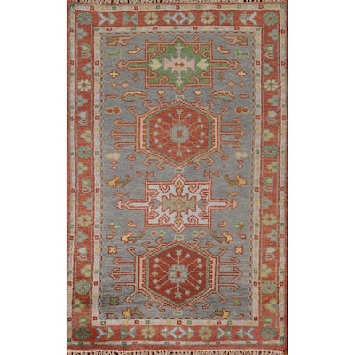 Geometric Kazak Oriental Accent Rug Handmade Traditional Wool Carpet - 3'0"x 5'0"