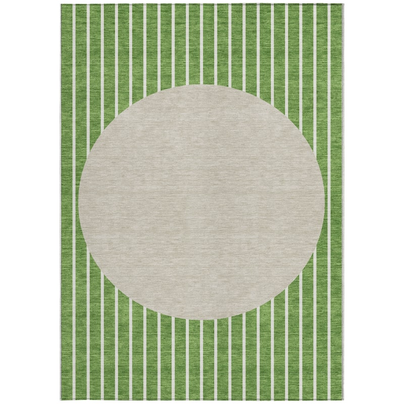 HomeRoots Striped Transitional Rectangle Outdoor Rug