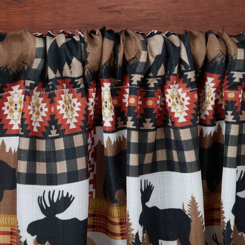 Estate View Moose Lodge Light Filtering Rod Pocket Curtain Panel Pair