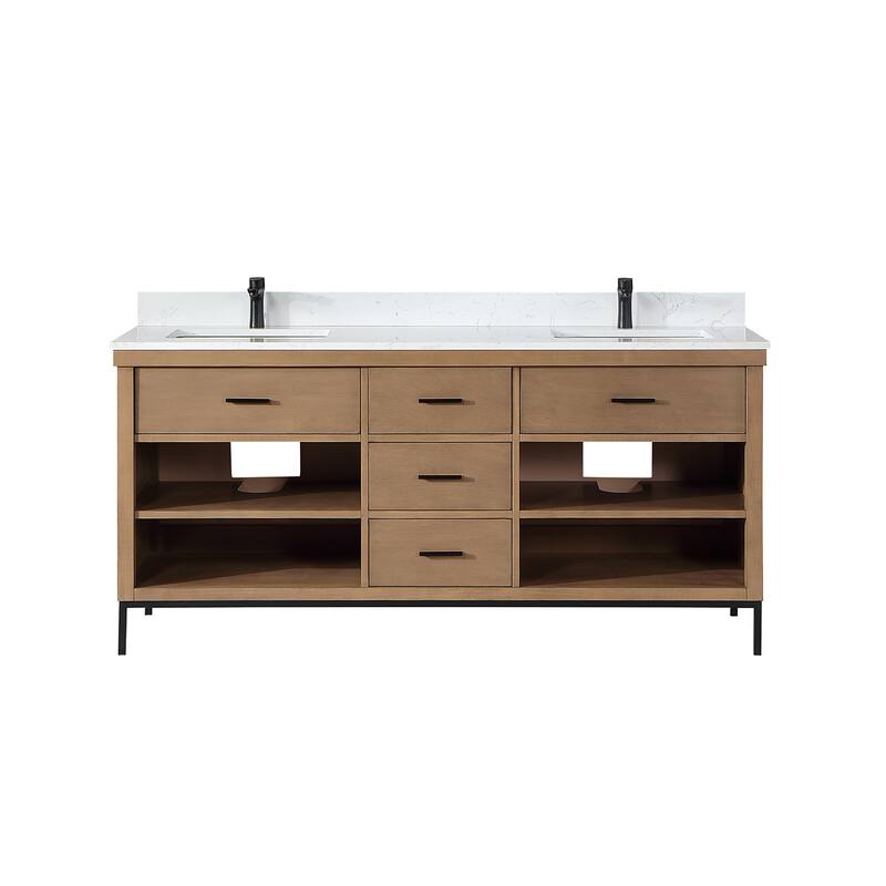 Altair Kesia Bathroom Vanity with White Composite Stone Top without Mirror