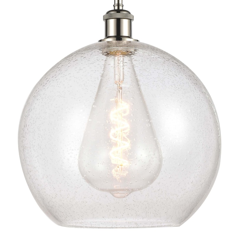 Innovations Lighting 516-1S-15-12 Athens Pendant Athens 12" Wide - Polished Nickel / Seedy