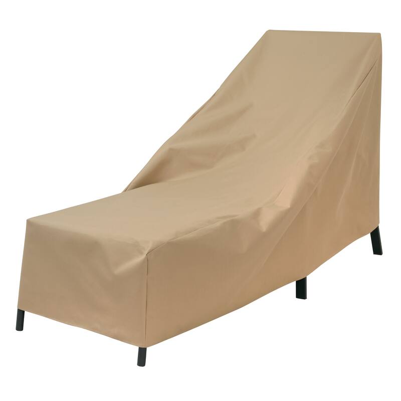 Modern Leisure® Basics Patio Chaise Lounge Cover, 2-Pack, 76"L x 27"W x 30"H, Khaki