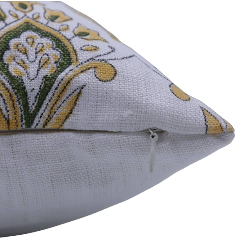 Linen Bohemian Block print pillow Cover- Chimani