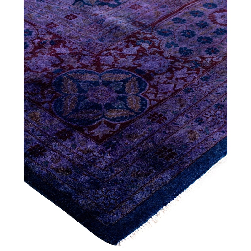 Overdyed One-of-a-Kind Hand-Knotted Area Rug - Purple - 9' 1" x 12' 5"