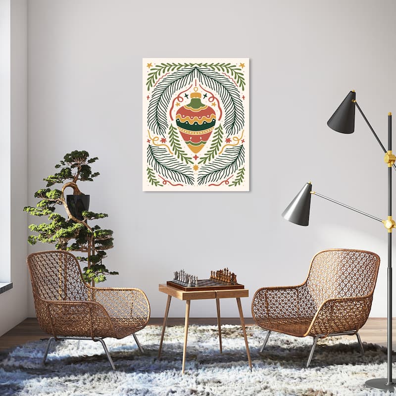 Wynwood Studio Canvas Holiday and Seasonal Scandinavian Ornament Gold Modern & Contemporary Wall Art Canvas Print - 30 x 36
