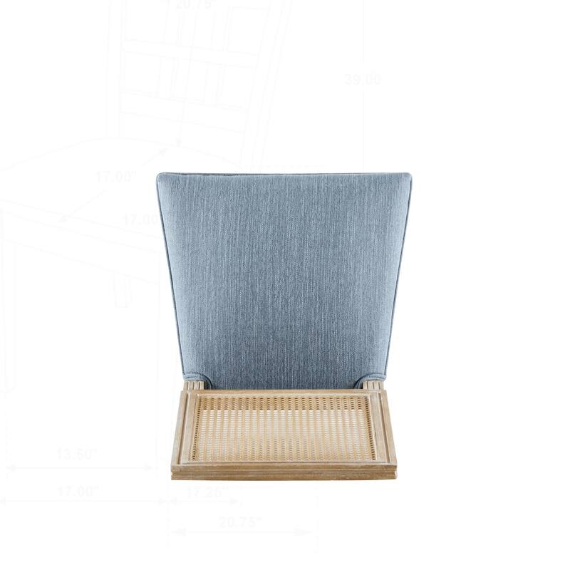 Exquisite French Country Dining Chairs with Stylish Cane Backrest and Comfy Upholstered Seats