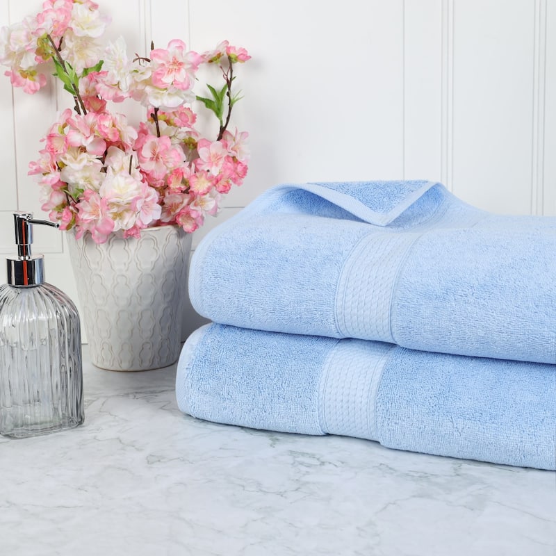 Blue Nile Mills Luxury 2-Piece Egyptian Cotton Bath Sheet Set, Thick Absorbent Oversized Bathroom Towels