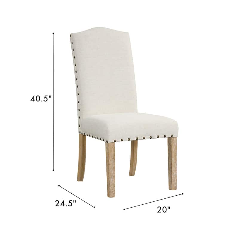 HomePop Nailhead Trim Curved Top Parson Dining Chair - Set of 2