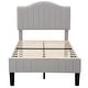 preview thumbnail 10 of 21, VECELO Height Adjustable Upholstered Kids Bed Frame,Twin Size Bed Set of 2