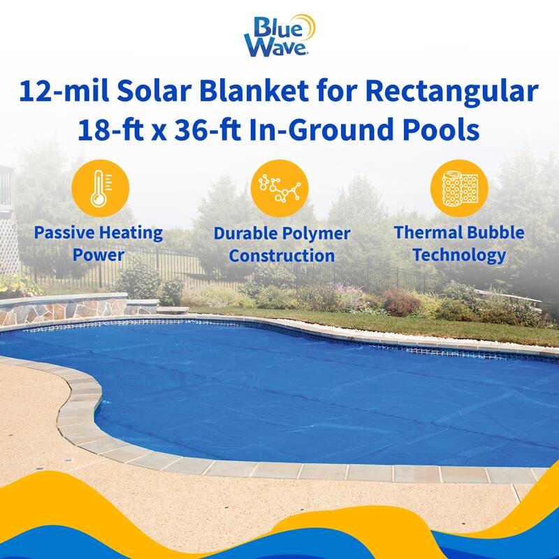 Blue Wave 12-mil Solar Blanket for Rectangular In-Ground Pools