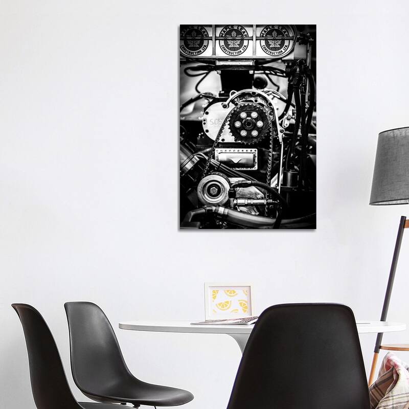 iCanvas "Drag Racing Car Engine" by Nik Rave Canvas Print - 40x26x1.5