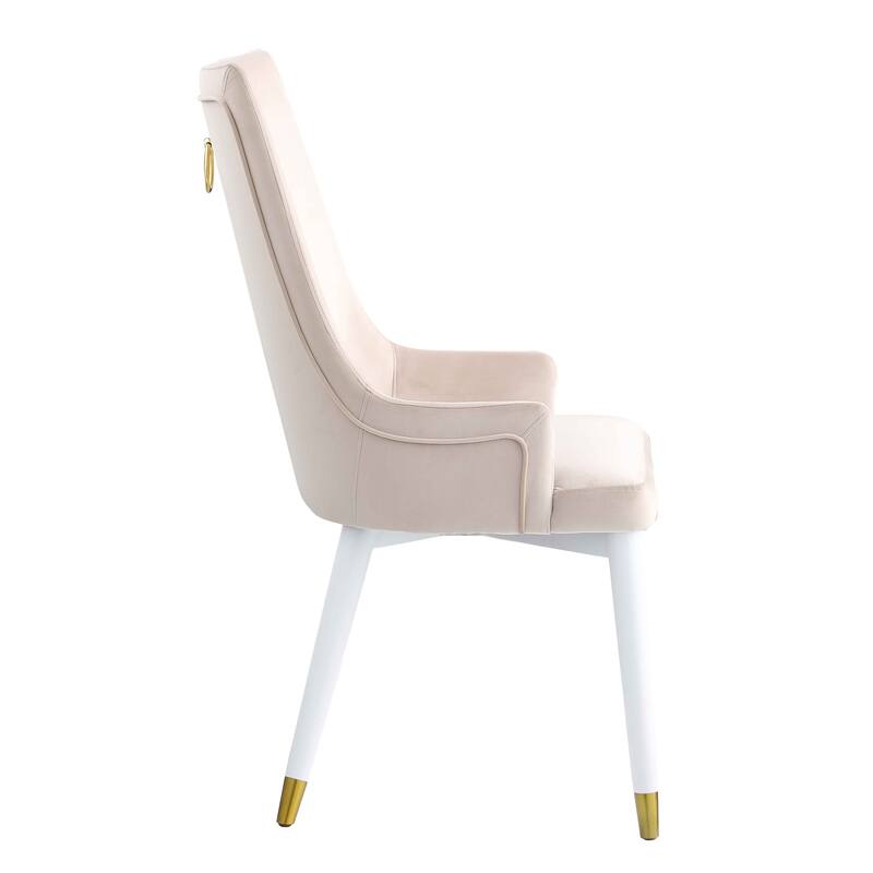Somette Modern Judith Side Chair with Brushed Gold, Set of 2 - Set of 2