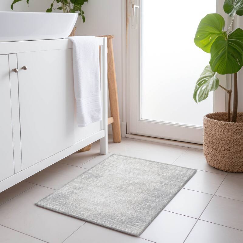 Premium Washable Super Soft Abstract Contemporary Mayfield Rug - Gray - 1' 8" x 2' 6" - Rectangle