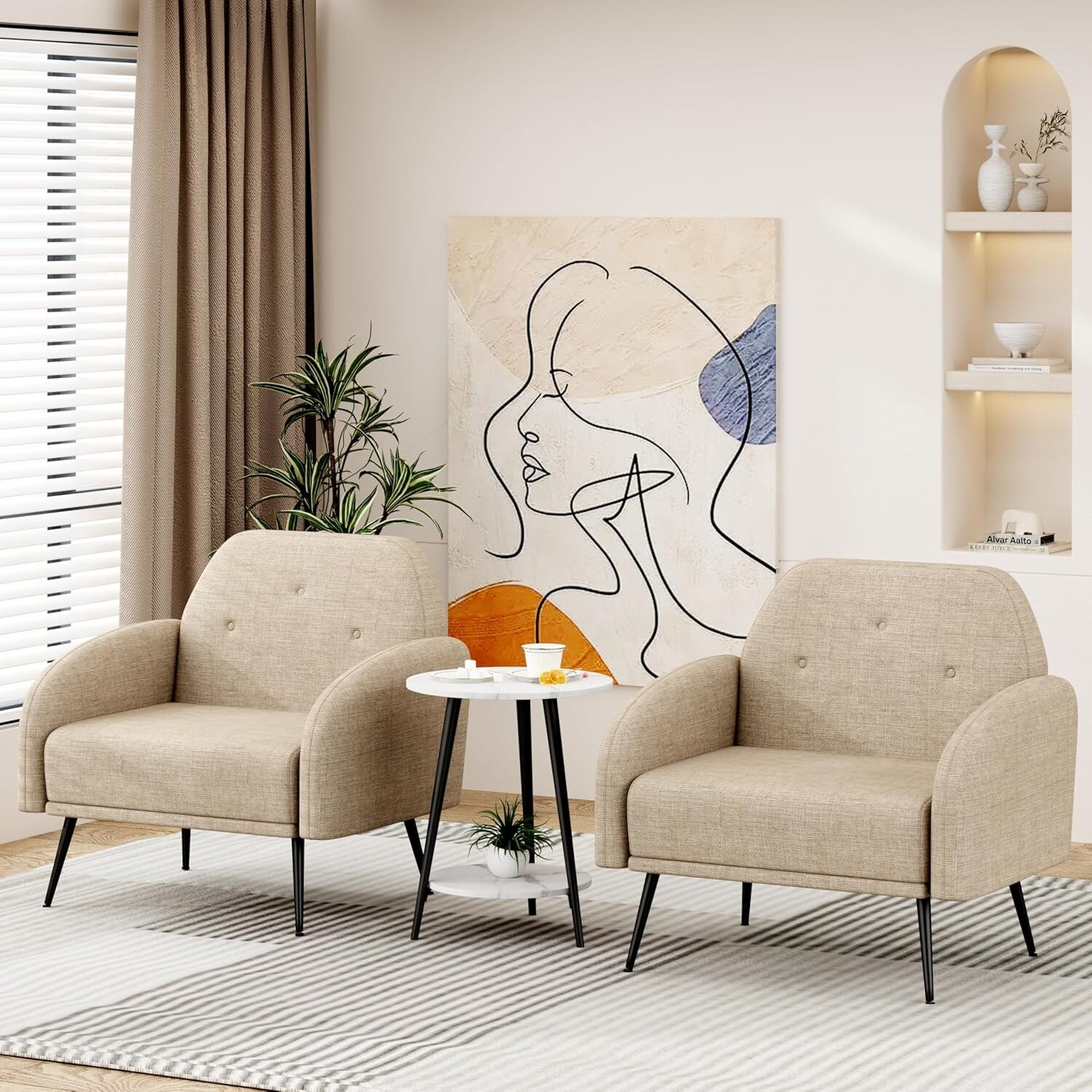 Accent Chair, Modern Living Room Chair Leisure Armchair, Boho