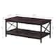 Copper Grove Cranesbill X-Base Coffee Table with Shelf
