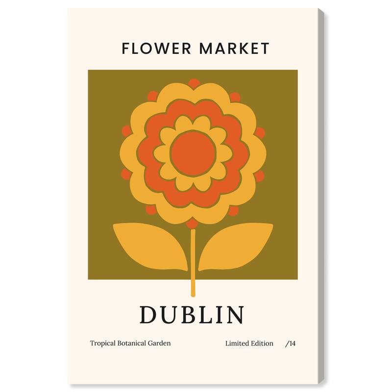 Wynwood Studio Canvas Floral and Botanical Flower Market Dublin Green Modern & Contemporary Wall Art Canvas Print - 36 x 24