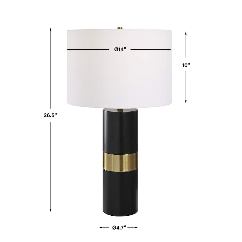 Round Metal Table Lamp - 14"W x 26.5"H x 14"D