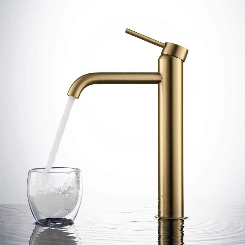 Luxury Solid Brass Single Hole Bathroom Vessel Sink Faucet