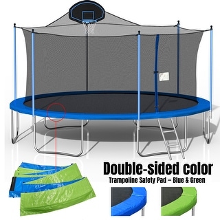 Trampoline with Basketball Hoop,Ladder and Safety Enclosure Net