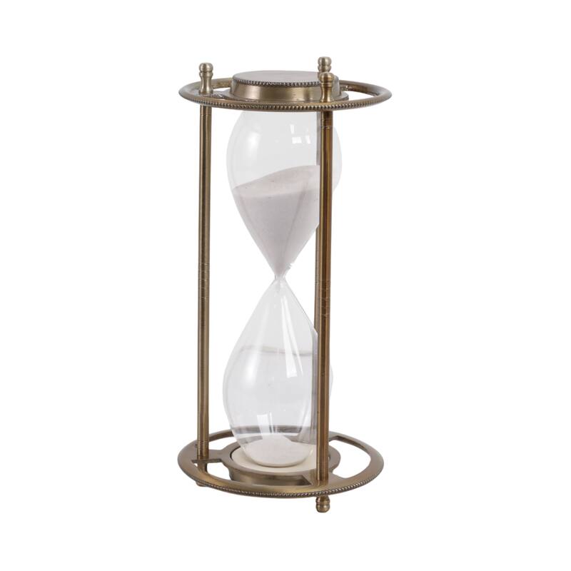 Metal Aluminum Hourglass Decorative Object Modern Contemporary Display - 5" x 5" x 11"